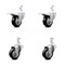 Service Caster 3.5 Inch Black Poly Swivel 3/4 Inch Square Stem Caster Total Lock Brakes, 2PK SCC-SQTTL20S3514-PPUB-BLK-34-2-S-2 - alternate 1